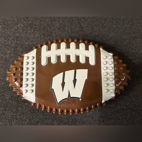 Pets First Wisconsin Badgers Hard Nylon Football Dog Chew Toy - Picture 1 of 5